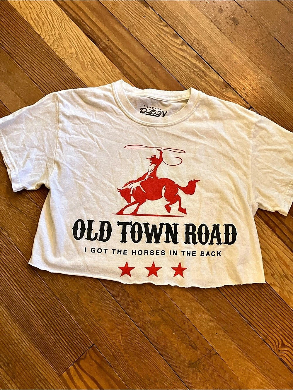 Popular Poson Old Town Road Graphic Crop Tee Size Small